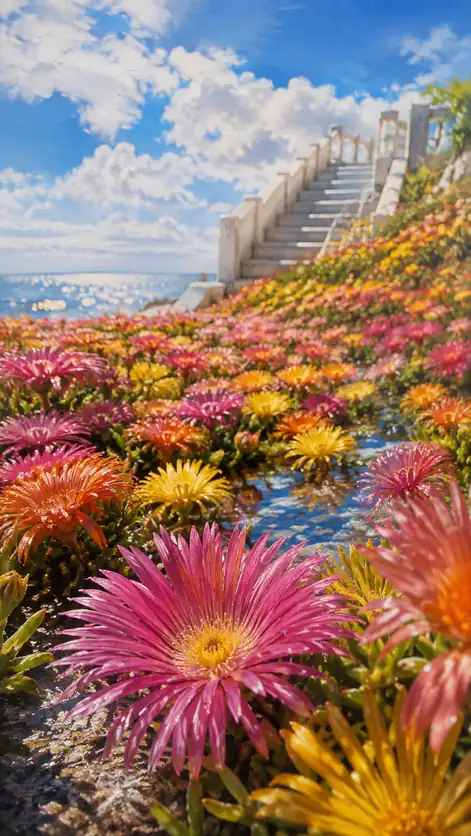 Coastal Stairway and Livingstone Daisies