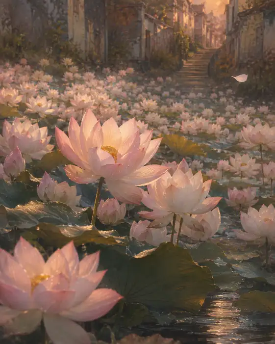 Lotus River through the Ancient Village