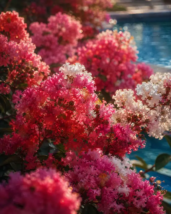 Crape Myrtle by the Sparkling Pool