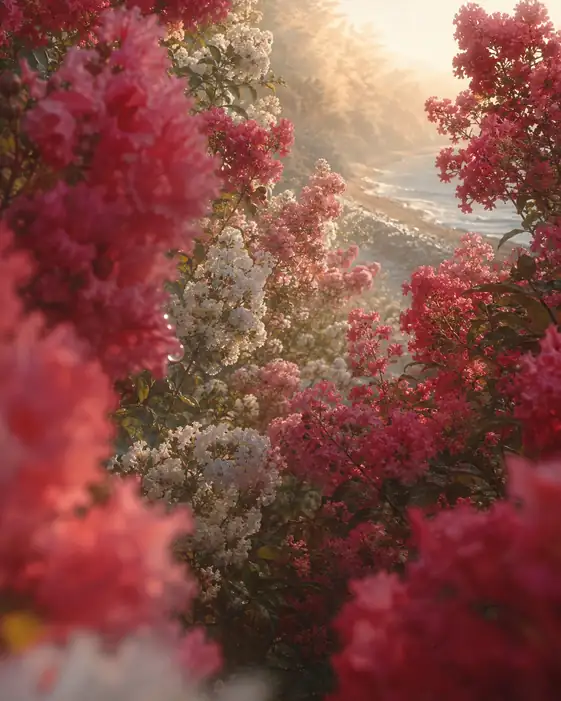 Crape Myrtle along the Sunlit Coastline