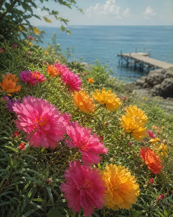 Coastal Moss Roses overlooking the Pier