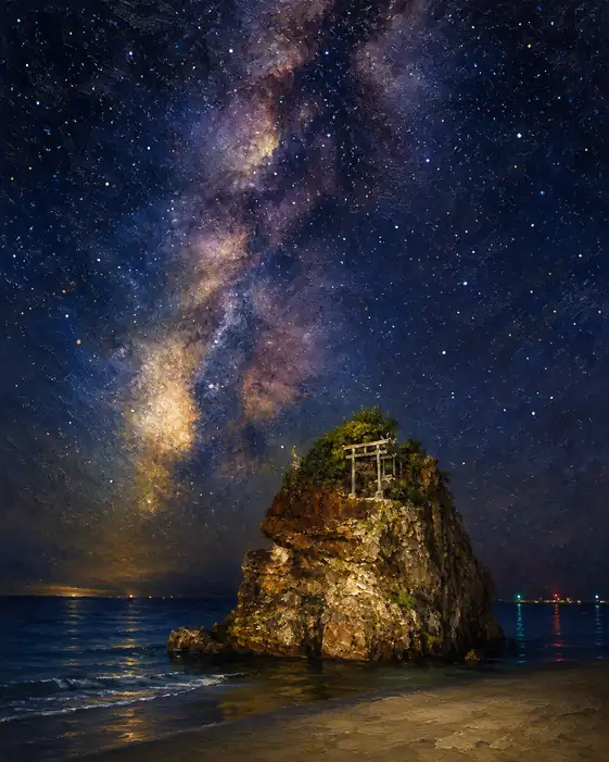 Torii of the Sacred Isle beneath the Milky Way