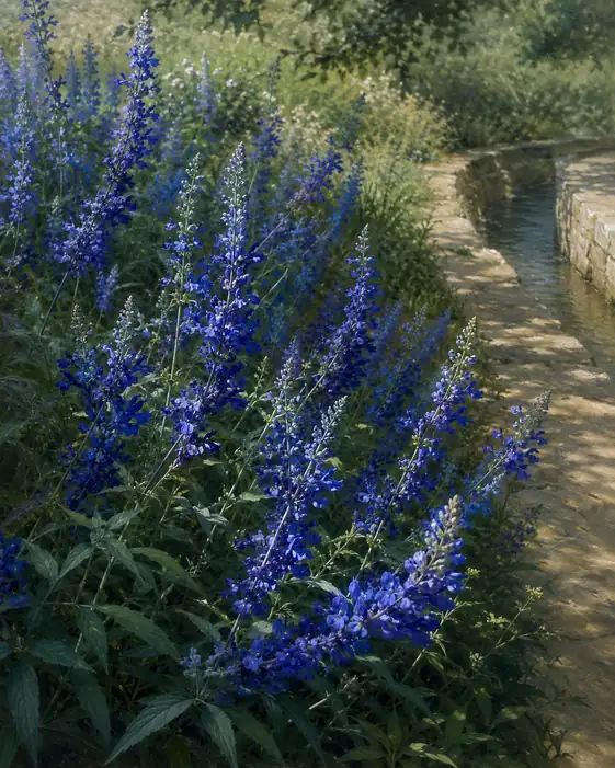 Azure Rhythms by the Curving Brook