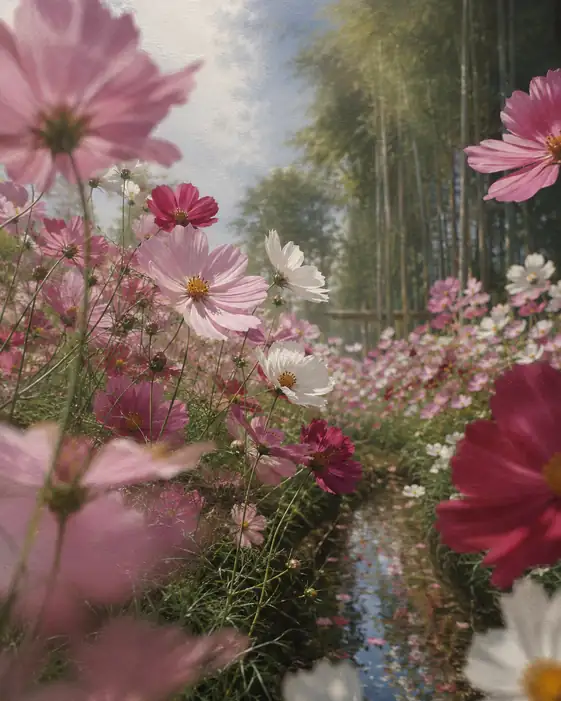Cosmos along the Bamboo Brook