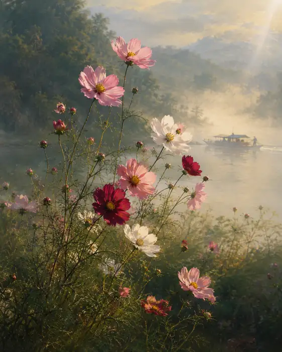 River Ferry Beyond the Morning Cosmos