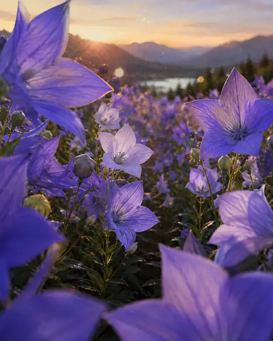 Bellflowers in the Sunset Glow