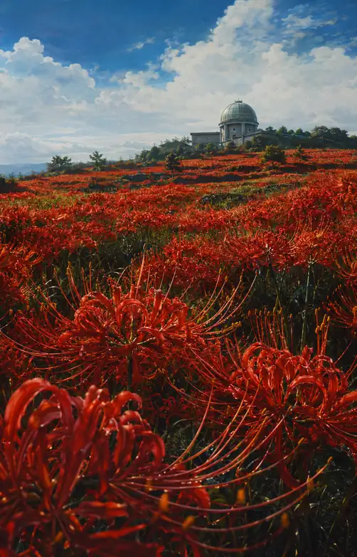 Hill Gazing at the Stars and the Celestial Scarlet Carpet