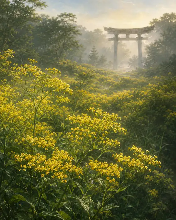 Golden Path Through the Misty Shrine Grove