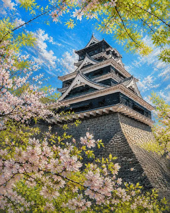 新緑と桜花に抱かれし名城