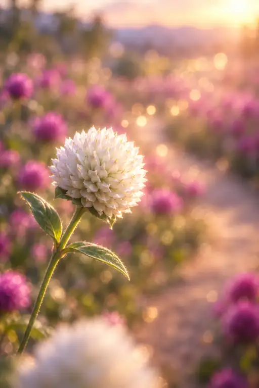 Sunset Trail and White Globe Amaranth