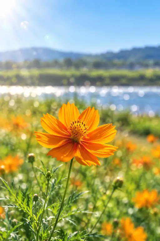 Sunbeam Crown and the Riverbank Cosmos