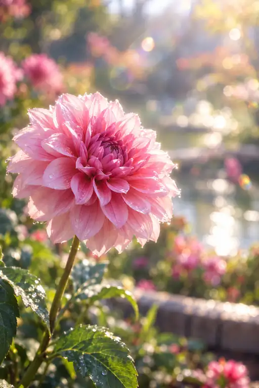 Radiant Rainbow and the Morning Dahlia