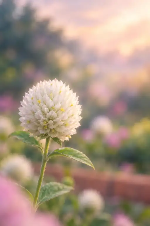 Globe Amaranth under the Sunset Gradient