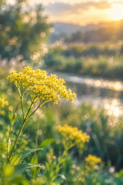 水辺を染むる夕茜の女郎花
