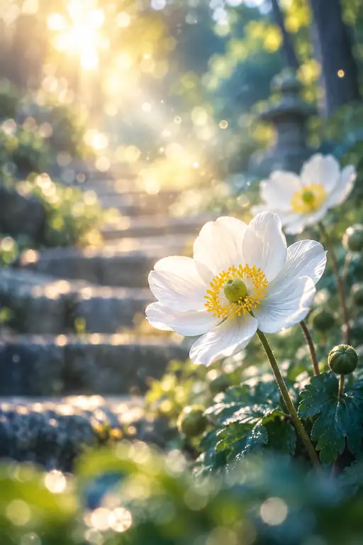 朝の光芒に目覚むる白き祈り
