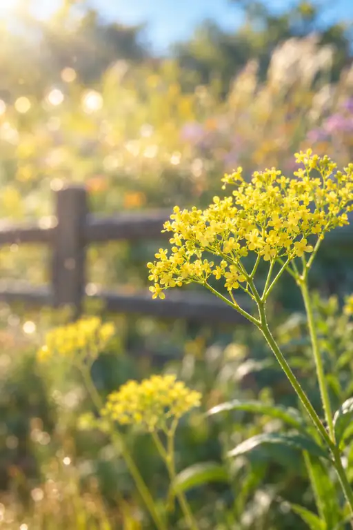 Golden Whispers by the Morning Fence