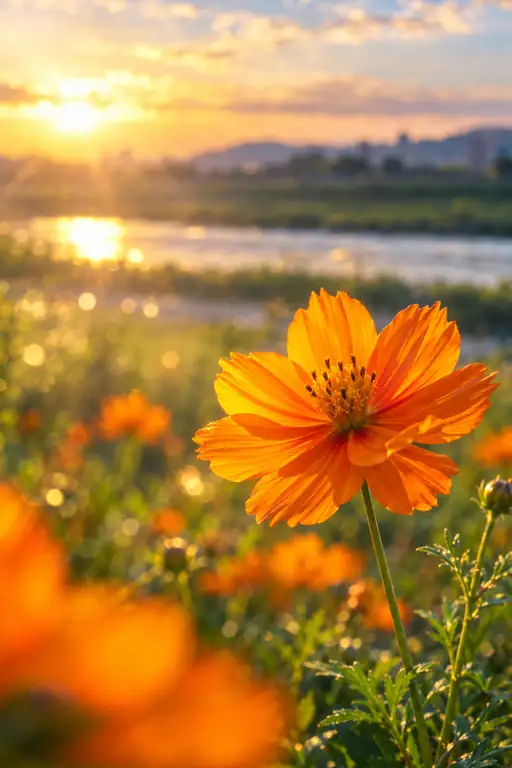 Golden Ember along the Waterway