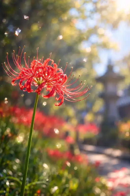 Solitary Bloom on the Sacred Path