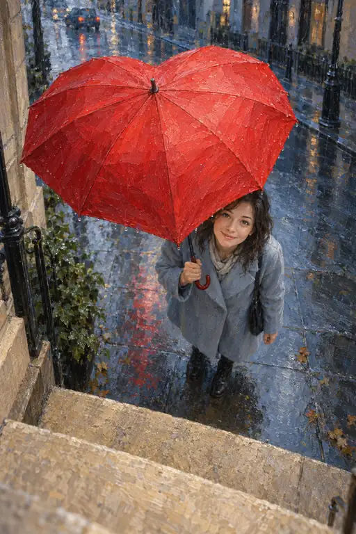 A Smile beneath the Heart Umbrella