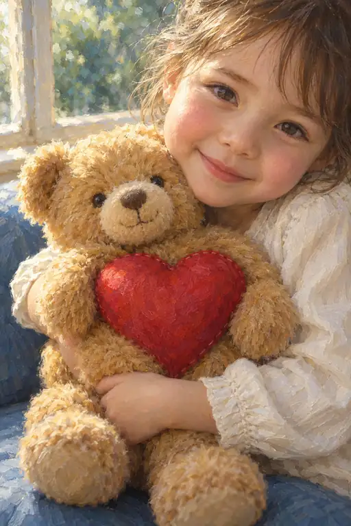 Teddy Hug with a Heart of Love
