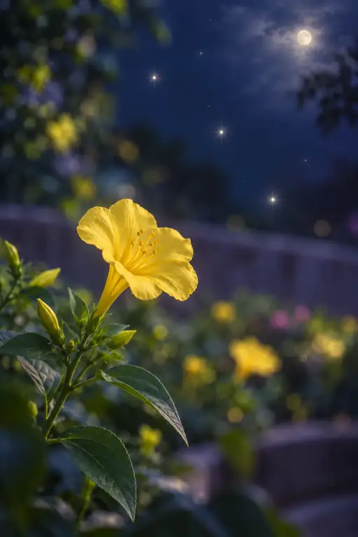 Luminous Petals under the Starlit Sky