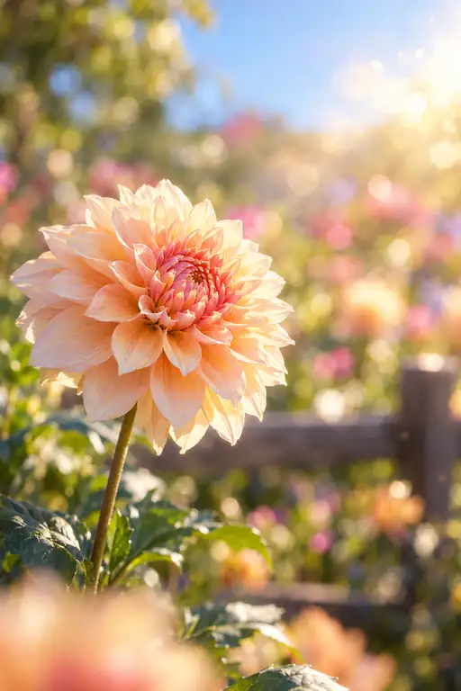 Apricot Radiance by the Morning Fence