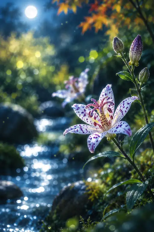 Speckled Beauty by the Autumn Stream