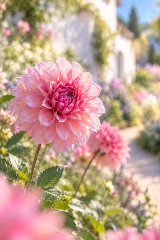 Morning Bloom by the Cottage Path