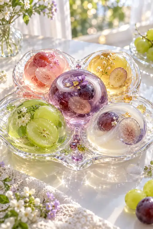 Jeweled Symphony of Crystalline Grapes