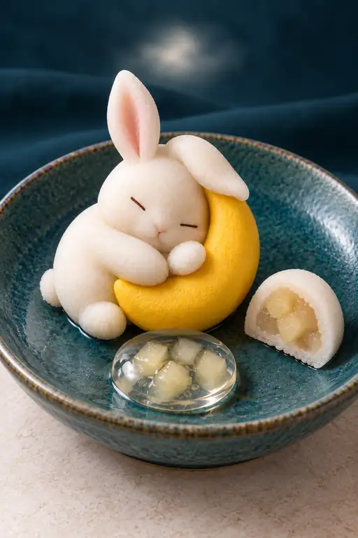 宵闇の月にまどろむ白兎