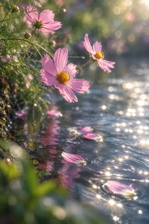 Drifting Petals upon the Brook