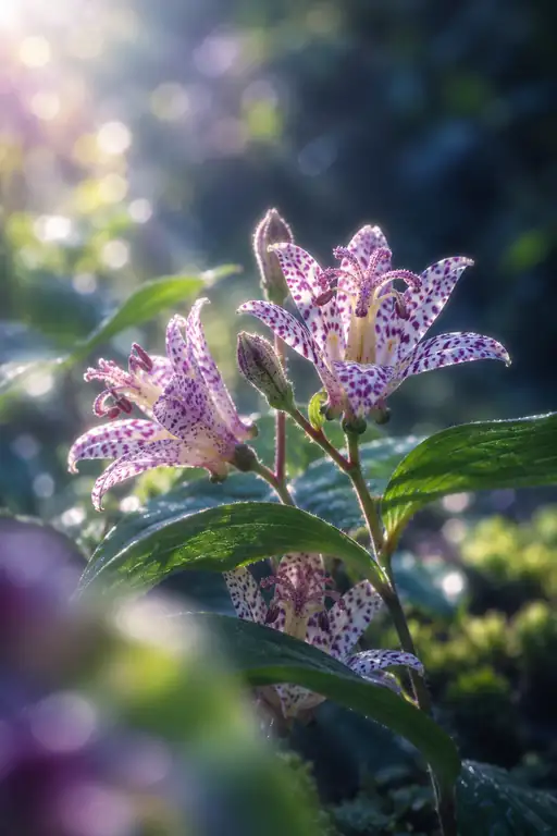 Toad Lilies in Dappled Dawn