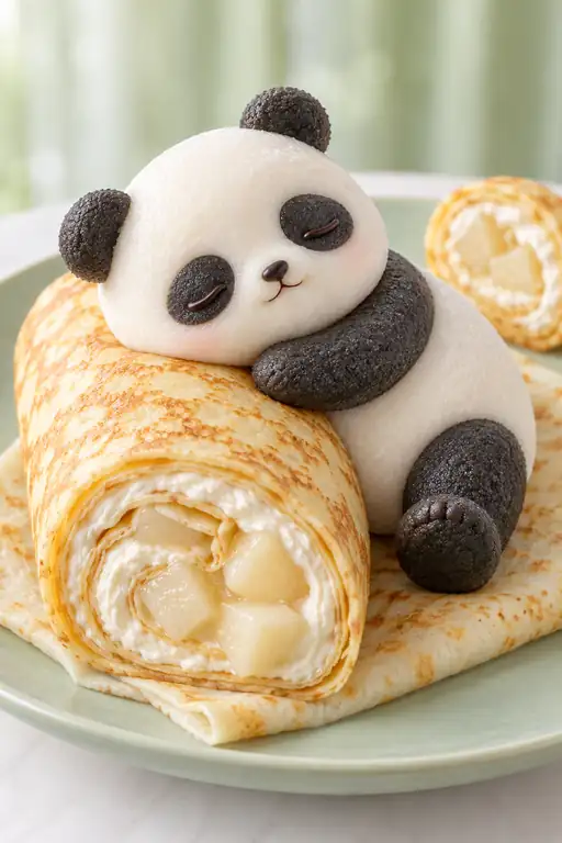 Panda's Nap on the Pear Crepe