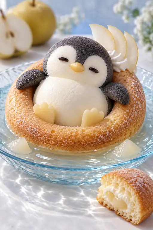 Penguin Floating on Summer Glaze