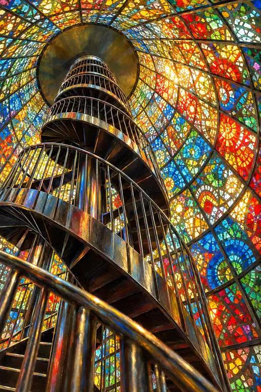 Symphony of Glass and Bronze Spiral