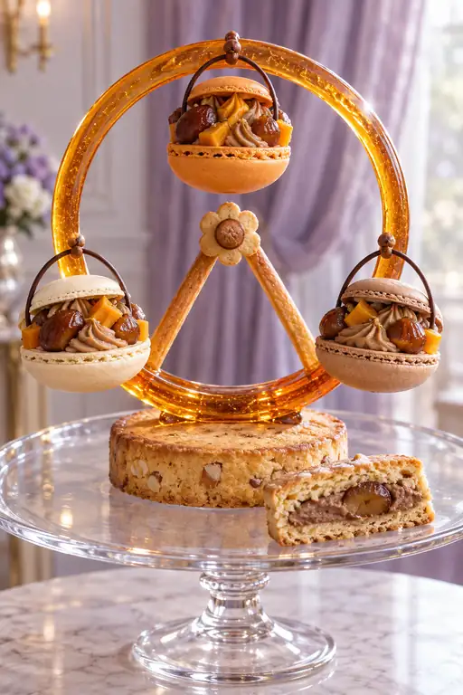 Amber Ferris Wheel with Marron Gondolas