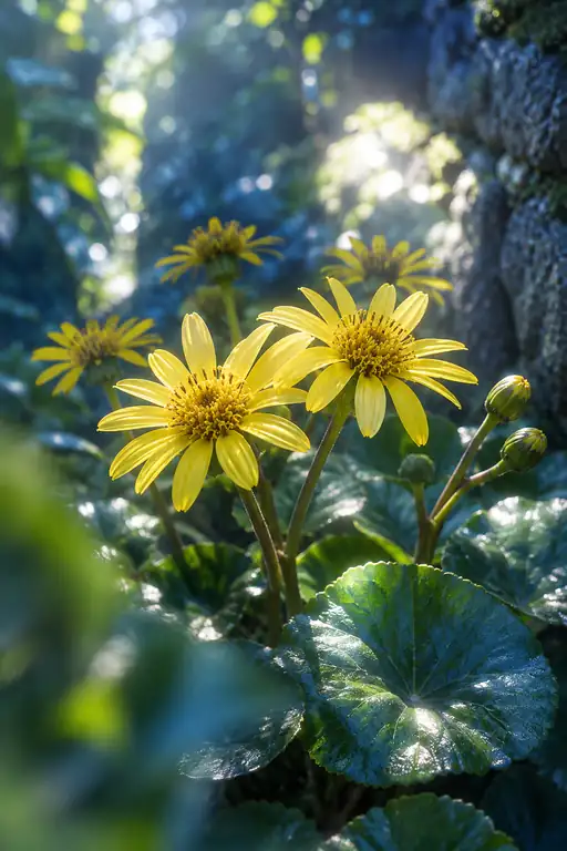 Two Golden Faces in the Shade