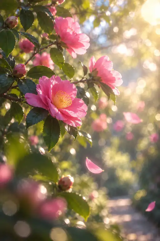 One Petal Takes the Sunlit Path