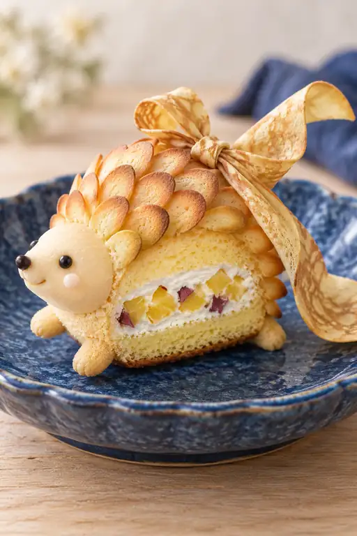 リボンをなびかせるハリネズミ