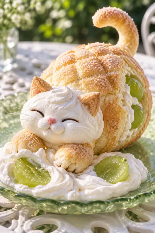 A Cat Naps among Muscat Grapes