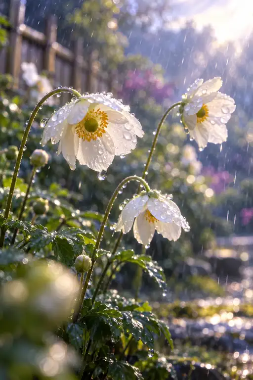 雨のなかの白い勇気