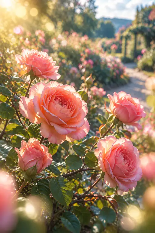 薔薇の小径に陽が満ちる