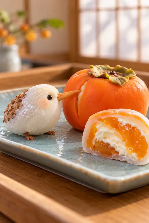 熟れた実にくちばしを寄せて