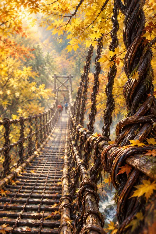 Woven Crossing in Autumn's Canopy