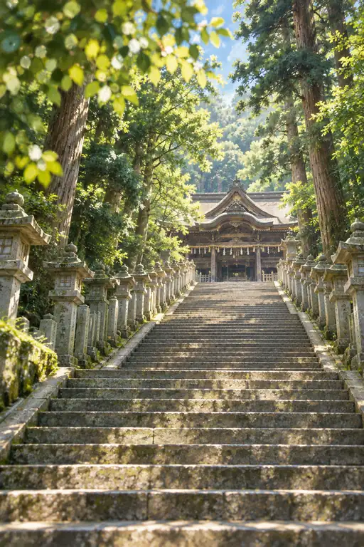 Pathway of Stone Lanterns to the Sacred Peak