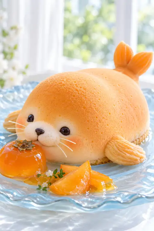 柿のゼリーに寄り添う波の子
