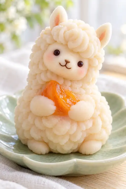 干し柿を抱くもこもこの祈り