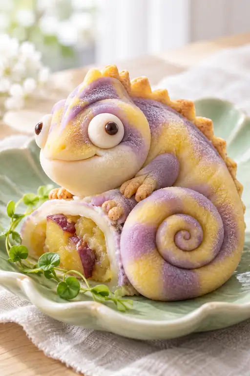 紫黄の尾を巻く芋あんの忍び